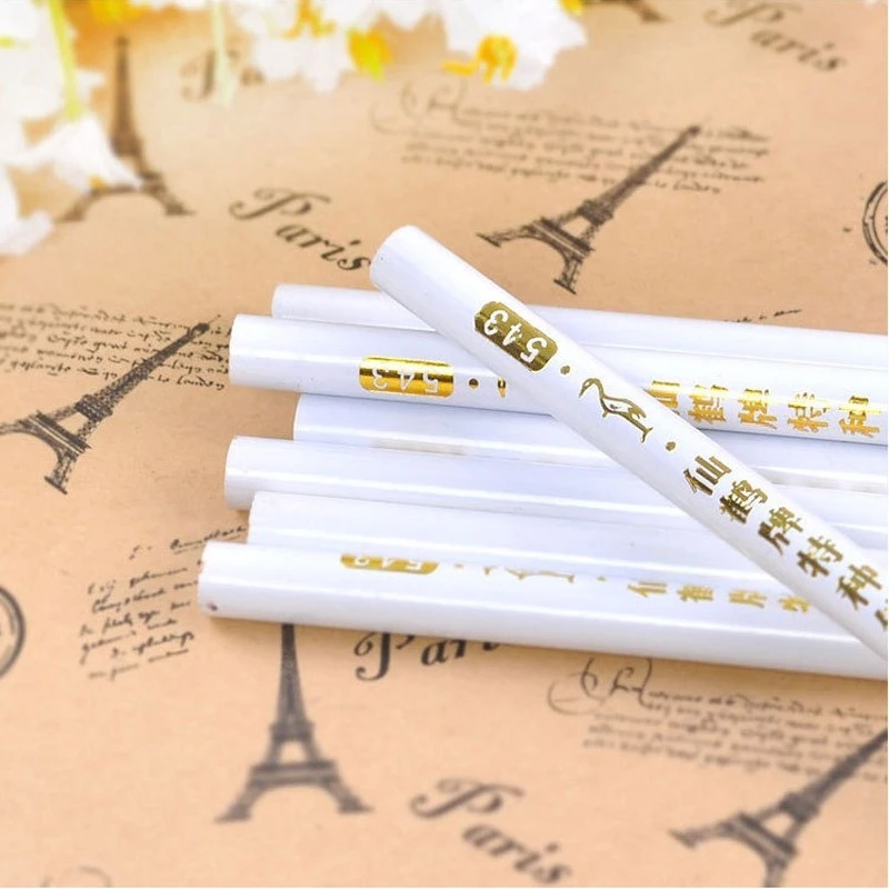 10Pcs לבן עיפרון DIY יניקה קריסטל תרגיל לבן דביק עיפרון מניקור כלים היופי נייל תרגיל עט עט מיוחדים יניקה עט