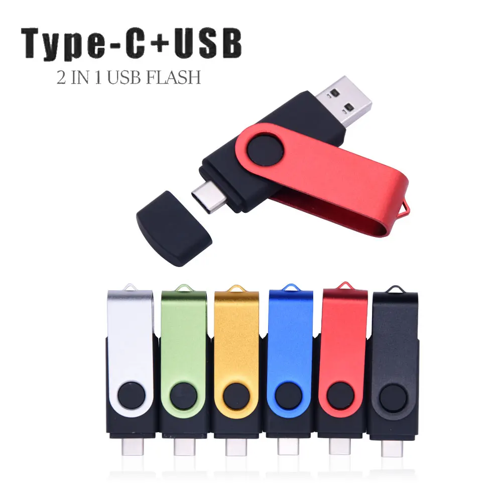 20pcs/lot Usb 2.0 Type-C התקן Usb כונן הבזק מסוג USB Pendrive 8gb כונן עט 128GB 64GB usb 32GB 16GB להתאים אישית את הלוגו