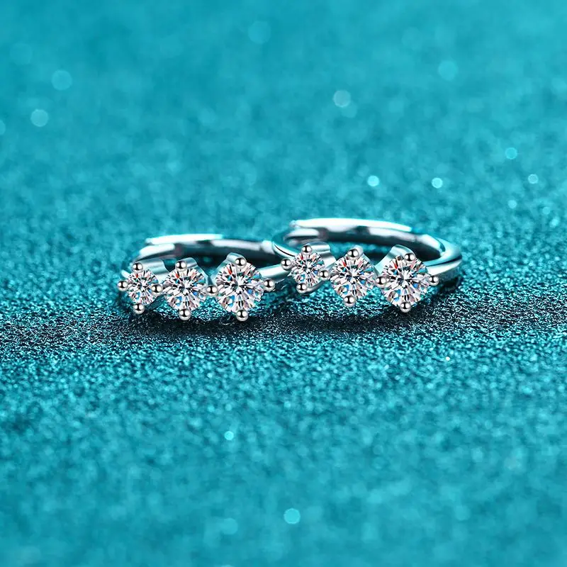 YINHED 925 כסף סטרלינג Moissanite עגילים לנשים אמיתי D צבע VVS1 יהלומים עם הגר 