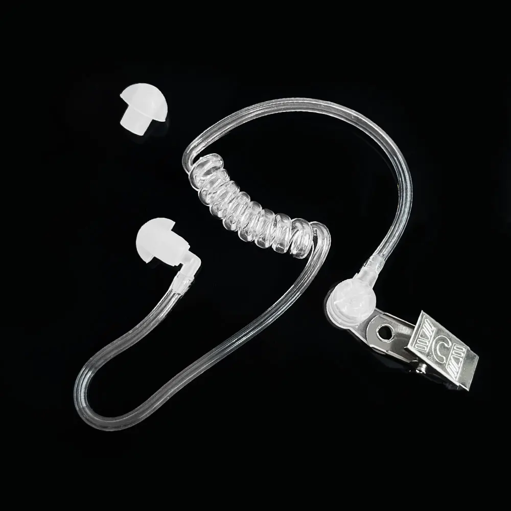 אוזניות שקוף הגליל אקוסטית אוויר צינור הכרית על שני רדיו דרך מכשיר קשר אוזניה אוזניות אביזרים זרוק משלוח