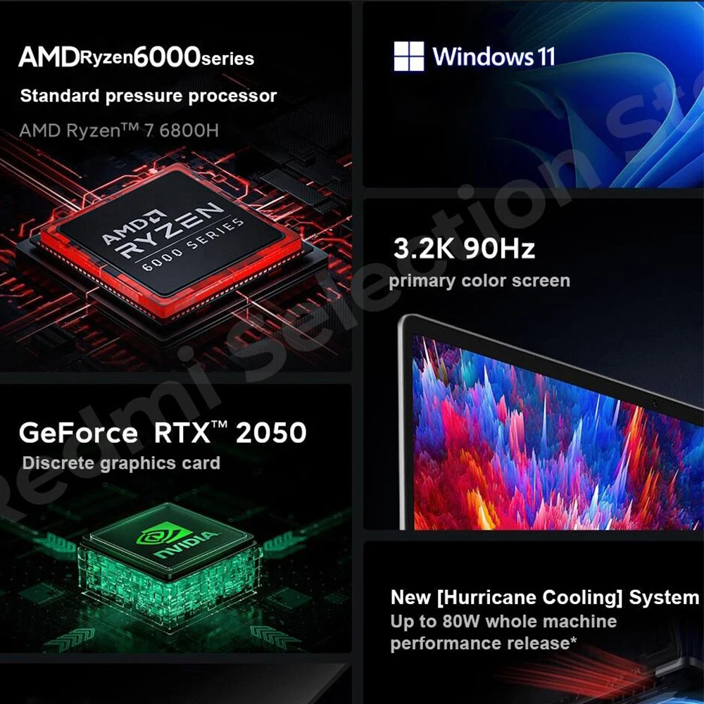החדש Xiaomi נייד RedmiBook Pro 15 Ryzen R7 6800H/R5 6600H RTX 2050 AMD 6000 16G 512GB 15.6