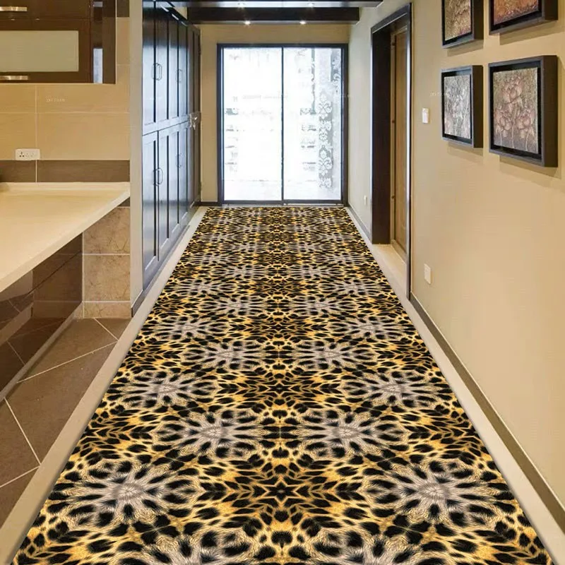ריס ונטולת מוך שטיחים על הרצפה שטיחים במסדרון עיצוב מסדרון מעבר מסיבת קזינו מודפס נמר, נמר פרווה שאגי דפוס
